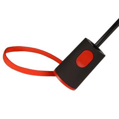 Зонт-полуавтомат складной Motley с цветными спицами, черный/красный-5