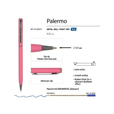 Ручка шариковая автоматическая BrunoVisconti® PALERMO цвет корпуса красный коралловый, soft-touch, 0.7 мм-2