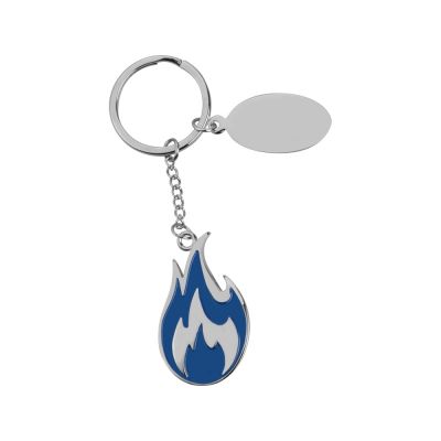 Брелок с шильдом,  синий/серебристый-1