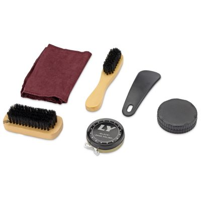 Набор аксессуаров для чистки обуви Кэрролтон, коричневый/натуральный-1