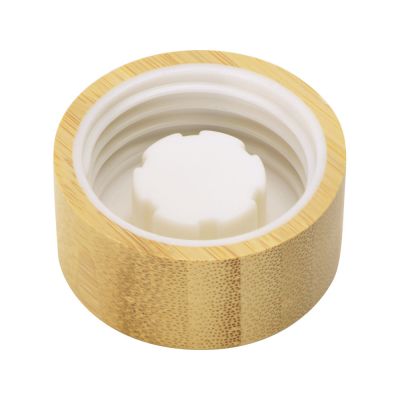 Стеклянная бутылка с бамбуковой крышкой Foggy, 600мл, белый-3