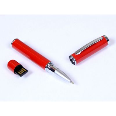 USB-флешка на 32 Гб в виде ручки с мини чипом, красный-0