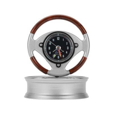 Часы настольные Колесо, серебристый-1