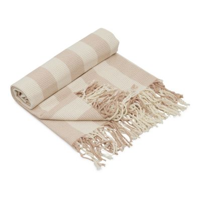 Плед Reglet, 130x150 см ( с учетом бахромы) 100% хлопок, бежевый-0