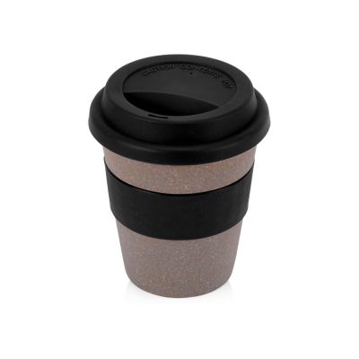 Стакан с силиконовой крышкой Cafe, черный-0