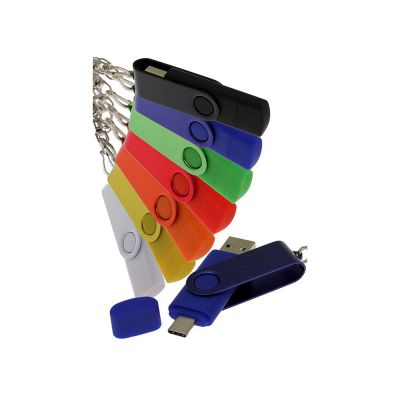 USB-флешка на 16 Гб 2 в 1 поворотный механизм, c дополнительным разъемом Type-C с одноцветным металлическим клипом, белый-4