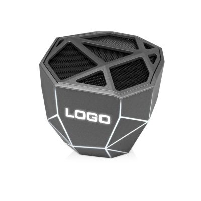 Портативная колонка Geo, мокрый асфальт + белая подсветка-0