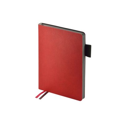 Ежедневник А5 датированный Boston 2026, красный с серым обрезом-0