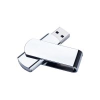 USB-флешка металлическая поворотная на 16 ГБ, глянец