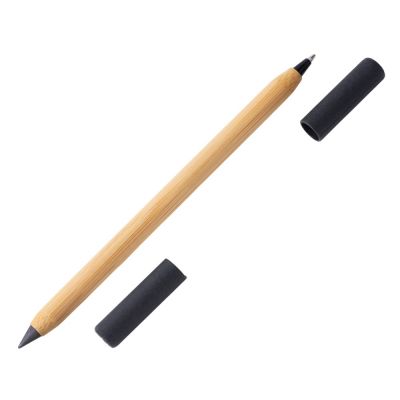 Вечный карандаш и ручка из бамбука Black bamboo, натуральный и черный-0