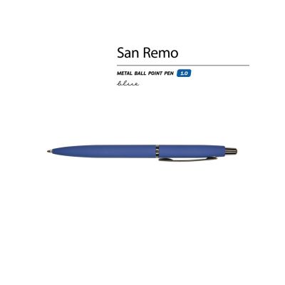 Ручка металлическая шариковая San Remo, софт-тач, 1.0 мм, синий-1