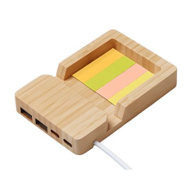 USB хаб Memo, 2*USB, 2*Type C, бамбук-4