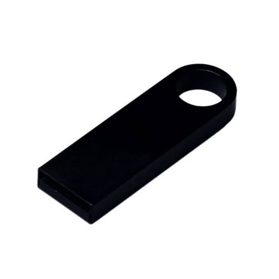 USB 2.0-флешка на 64 Гб с мини чипом и круглым отверстием, черный-1