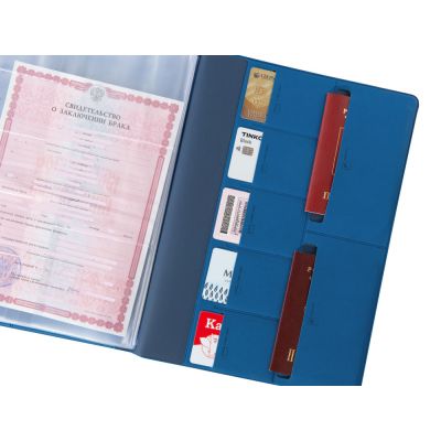 Органайзер Favor 2.0 для семейных документов на 4 комплекта документов, формат А4, синий-7