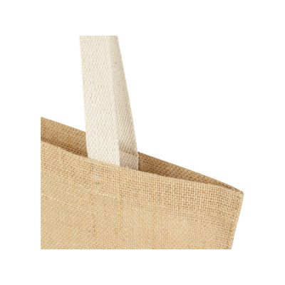 Эко-сумка Juta 7 л из джута плотностью 300 г/м2, белый-3