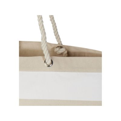 Florida пляжная эко-сумка из переработанного материала, сертифицированного по стандарту GRS, плотностью 270 г/м² 18L - Натуральный / Белый-5