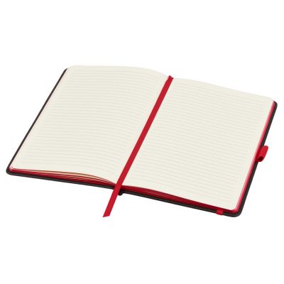 Блокнот ColorNote Black, твердая обложка A5, 80 листов, черный с красным-1