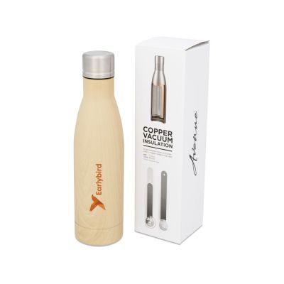 Бутылка Vasa с вакуумной изоляцией и покрытием под дерево, коричневый-3