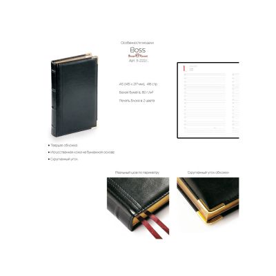 Ежедневник А5 полудатированный Boss, черный-7