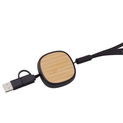 Универсальный кабель с ретрактором 3-в-1 Retrax, черный-2