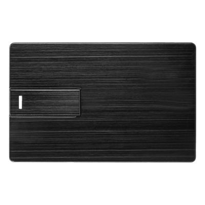 Флеш-карта USB 2.0 16 Gb в виде металлической карты Card Metal, черный-2