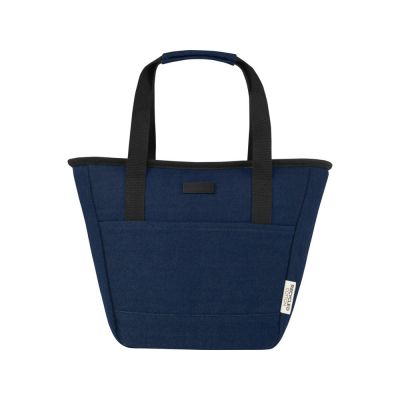Пищевая сумка-холодильник Joey из брезента, переработанного по стандарту GRS, объемом 6 л на 9 банок, темно-синий-1