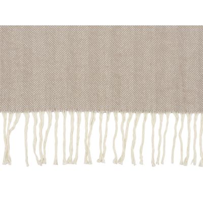 Плед Ёлочка 150х180 см. ПРЕМИУМ (бежевый однотонное)-4