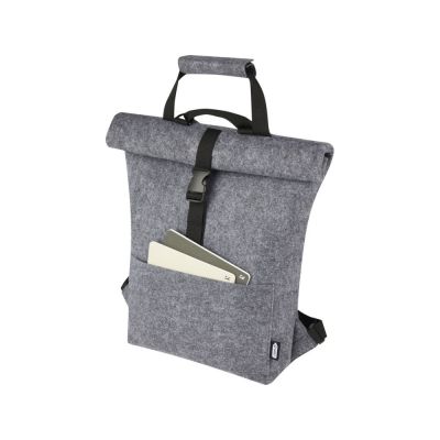 Велосумка Felta 13 л из фетра, переработанного по стандарту GRS, со скручиваемым верхом, средне-серый-3