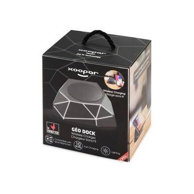 Док-станция Geo Dock с быстрой беспроводной зарядкой, черный с белой подсветкой. XOOPAR (P)-11