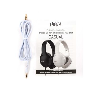 HIPER Наушники накладные WIRED CASUAL WHITE HTW-OV2-8