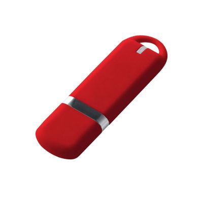 USB-флешка на 2 ГБ с покрытием soft-touch, красный-0