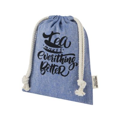 Маленькая подарочная сумка Pheebs объемом 0,5 л из хлопка плотностью 150 г/м2, синий-4