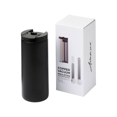 Вакуумный термостакан Lebou с медным покрытием 360 мл, черный-0