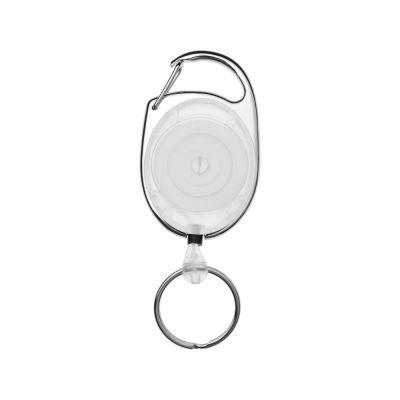 Брелок с ретрактором Demos, белый прозрачный-1