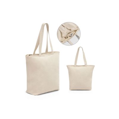 HACKNEY. Сумка из 100% хлопка на застежке, Натуральный светлый-4