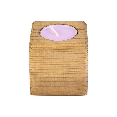 Свеча в декоративном подсвечнике, цв. орех, аром. лаванда-0