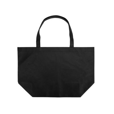 Сумка Reviver с донной складкой из нетканого переработанного материала RPET, черный-3