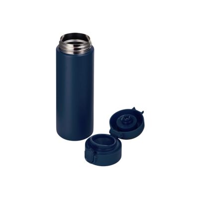 Вакуумная термокружка Waterline с медной изоляцией Bravo, 400 мл, тубус, темно-синий-2