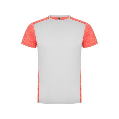 Спортивная футболка Zolder мужская, белый/меланжевый неоновый коралловый-0