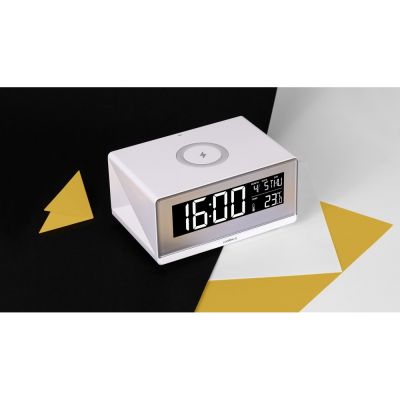 Часы с беспроводным зарядным устройством Rombica Timebox 2, белый-7