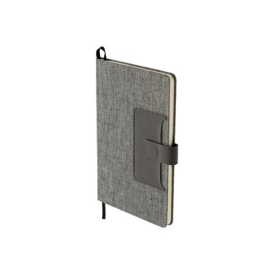 Блокнот Clap с отделением для визиток и магнитным клапаном, серый-1