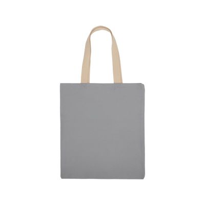 Сумка для шопинга Steady из хлопка с парусиновыми ручками, 260 г/м2, серый-3