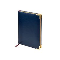 Ежедневник А5 датированный Sidney Nebraska 2026, синий (золотой обрез, золотые уголки)