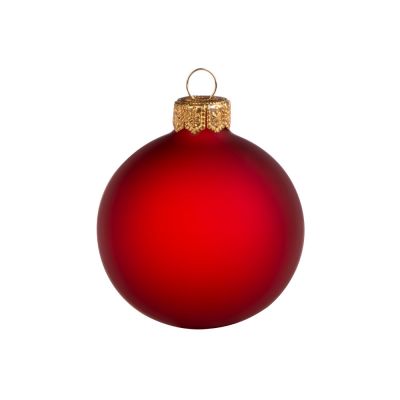 Стеклянный шар красный матовый, заготовка шара 6 см, цвет 12, матовый-0