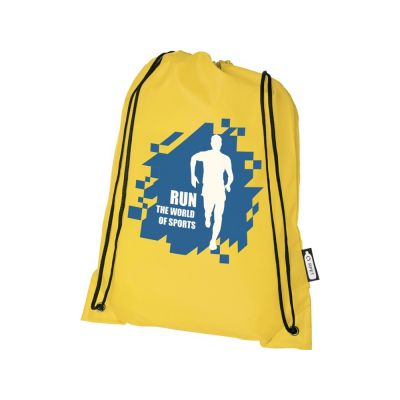 Рюкзак со шнурком Oriole из переработанного ПЭТ, желтый-6