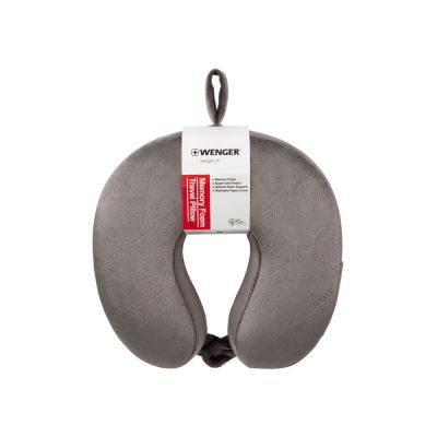 Подушка для самолета WENGER, с эффектом памяти, серая, флис-3