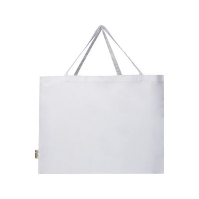 Odessa большая эко-сумка из переработанного хлопка, сертифицированного согласно GRS, плотностью 220 г/м² - Белый-2