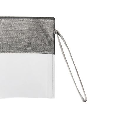 Косметичка из PVC и ткани Leony, прозрачный/темно-серый-5