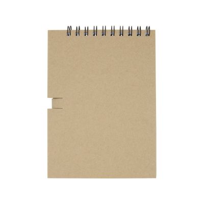 Блокнот Luciano Eco на пружине, с карандашом, маленький, натуральный-2