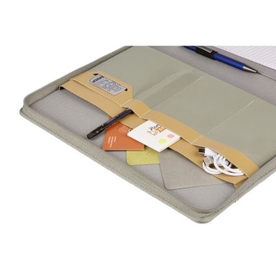 Портфолио А4 из RPET на молнии Harvey, 40 л FSC бумаги, серый-6